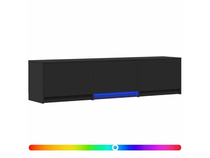Meuble TV - Meuble de télévision - avec LED 165 x 34 x 40 cm Noir - en Bois d'ingénierie