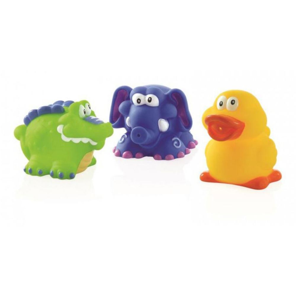 Nuby Badspeeltjes Spuitende Krokodil-Olifant-Eend 4Maanden+ Id6022 3 St Sonstige