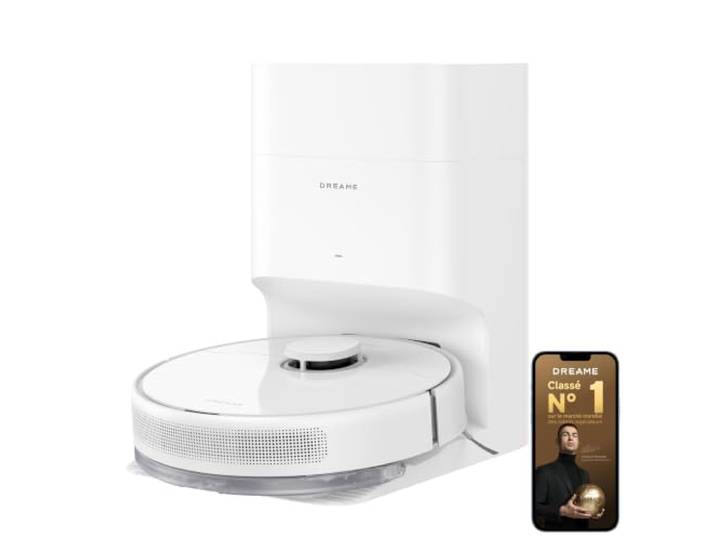 dreame D10 Plus Gen 2 Robot aspirateur Laveur\, Station vidage Auto. 90 j Navigation LiDAR\, aspiration 6000 Pa pour tapis et poils d'animaux\, commande vocale tierce\, Batterie 285 Min