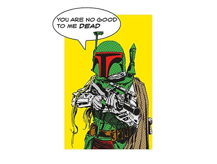 Komar Citation de bande dessinée classique Star Wars Boba_Fett - Dimensions : 50 x 70 cm\, décoration murale\, poster\, impression d'art (sans cadre)
