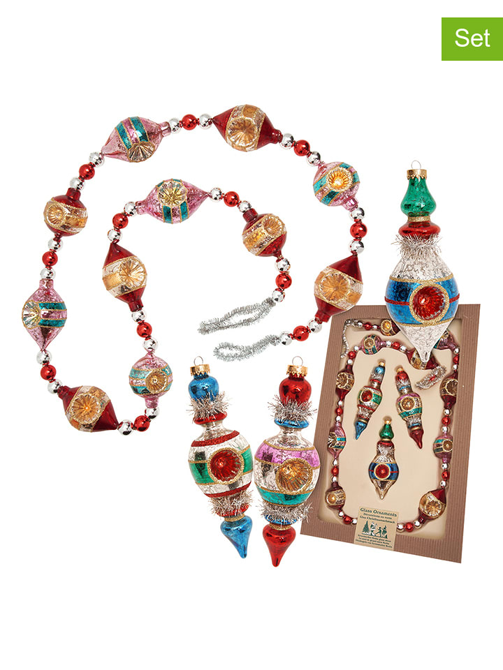 Krebs Glas Lauscha 4tlg. Set: Christbaumschmuck in Bunt - onesize