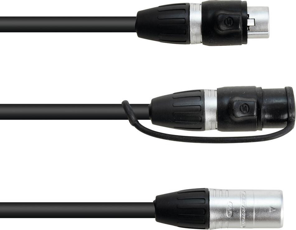 EUROLITE Adapterkabel DMX IP XLR 3-polig mannelijk naar 2x IP XLR 3-polig vrouwelijk