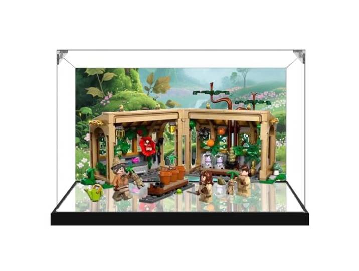 Acryl-Vitrine für Lego 76445 Herbal Class Modell, staubdichte transparente Vitrine, Modellsammlung Vitrine (Modell nicht im Lieferumfang enthalten) (Spiegelboden + Hintergrund 3 mm)