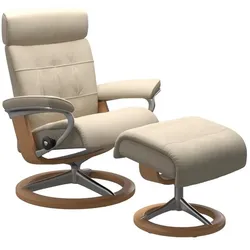 Stressless Sessel mit Hocker Erik Signature Leder Beige Batick Cream M (Medium)