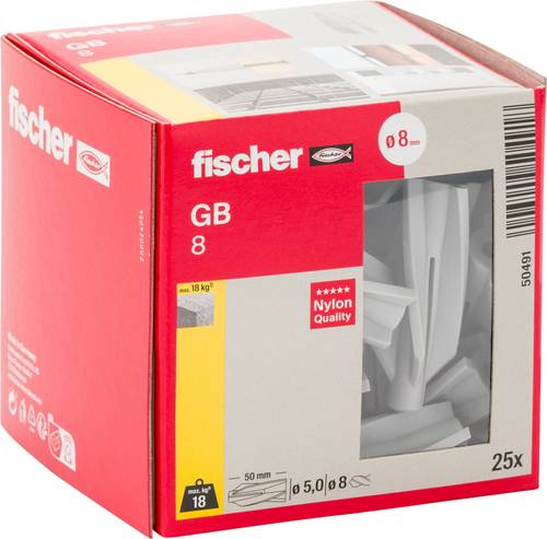 Fischer 050491GB 8 Gasbetondübel 50mm 8mm 25St.
