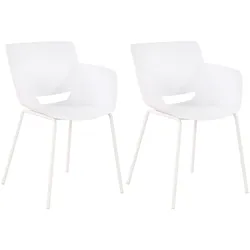 CLP 2er Set Gartenstuhl Alpena, Schalenstühle für Garten, Terrasse und Balkon, Sitzschalen wetterfest, Gestelle aus robustem Stahl