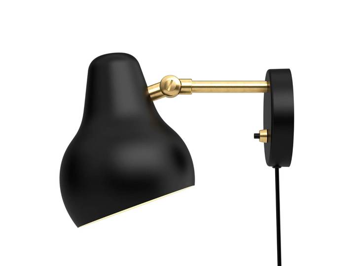 Design wandlamp VL38, dimbaar, zwart, Woon-/ Eetkamer, Aluminium, Design, Wandlamp design