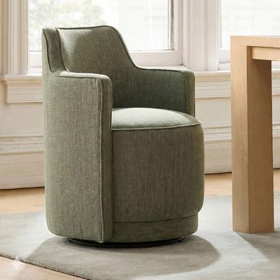 Housely Modern Upholstered Swivel Accent Armchair with Curved Barrel Back