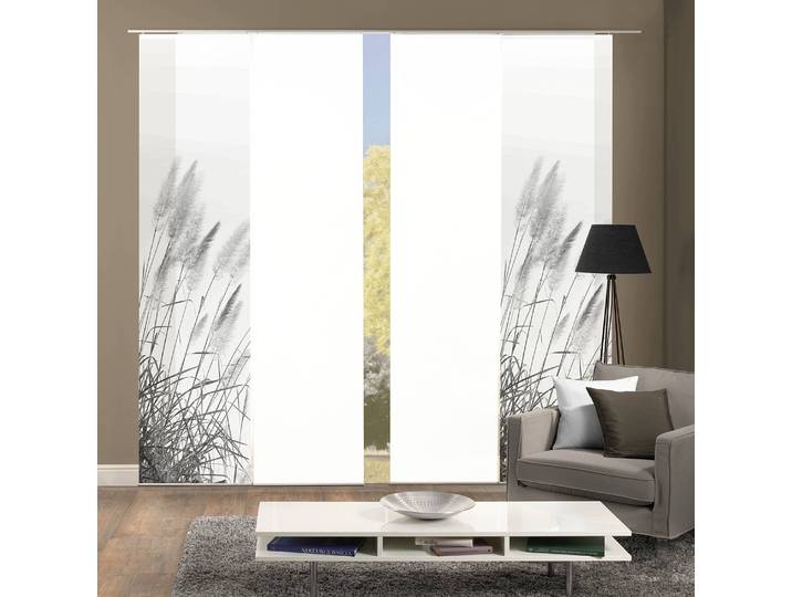 Panneaux japonais Pampas lot de 4 60 x 245cm Gris