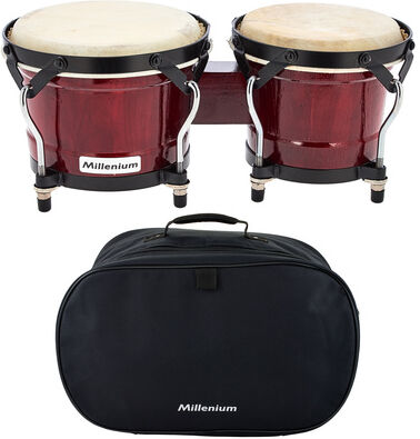 Millenium HB 202HWR Bongo Set + Gig Bag Weinrot