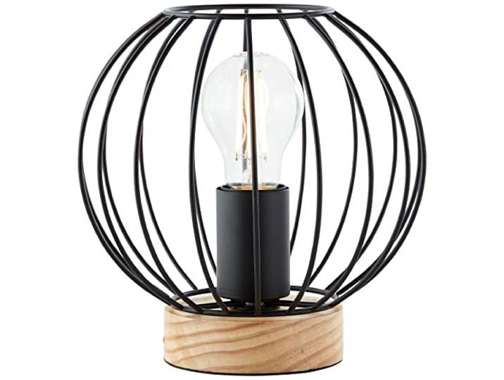 Brilliant Sorana Tischleuchte schwarz/holzfarben 1x A60, E27, 40W, geeignet für Normallampen (nicht enthalten)