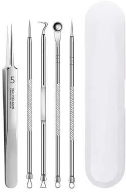 Useful Little Things Stainless Steel Precision Blemish Extraction And Deep Pore Cleansing Set 5pcs a