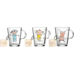KINDERBECHER MIT SCHLÜSSELANHÄNGER Best Friends bunt 290 ml 3er Set