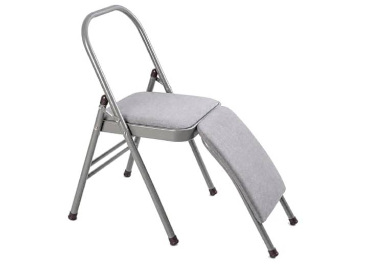 Tragbarer klappbarer Yoga-Stuhl, Rückenfreier Yoga-Stuhl Aus Metall Leichter, Rückenfrei, Metallkonstruktion, Für Zuhause, Fitnessstudio