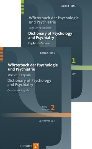 Roland Haas - Wörterbuch der Psychologie und Psychiatrie / Dictionary of Psychology and Psychiatry: Softcover set edition (2 vols): Englisch-Deutsch / Deutsch-Englisch; English-German / German-English - Preis vom 30.09.2026 09:01:18 h