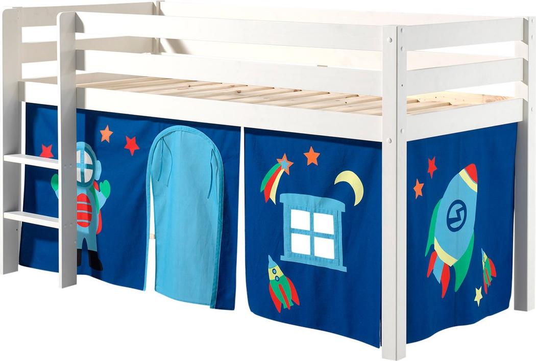 Spielbett Pino mit Textilset Kiefer Weiß