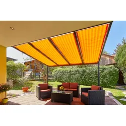 Gutta Seilspannmarkisen 94,5 x 490 cm Golden Crops | orange gestreift