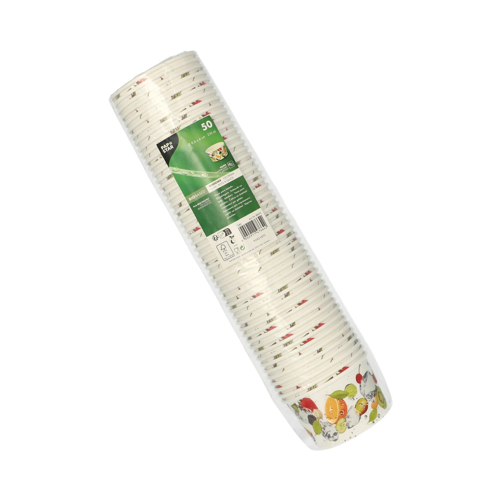 PAPSTAR Papp-Eisbecher 9.6 cm 250 ml weiß 88692