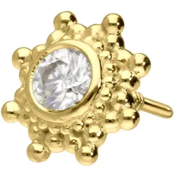 14 Karat Gold Schraubaufsatz mit Außengewinde MOISSANIT-SONNE