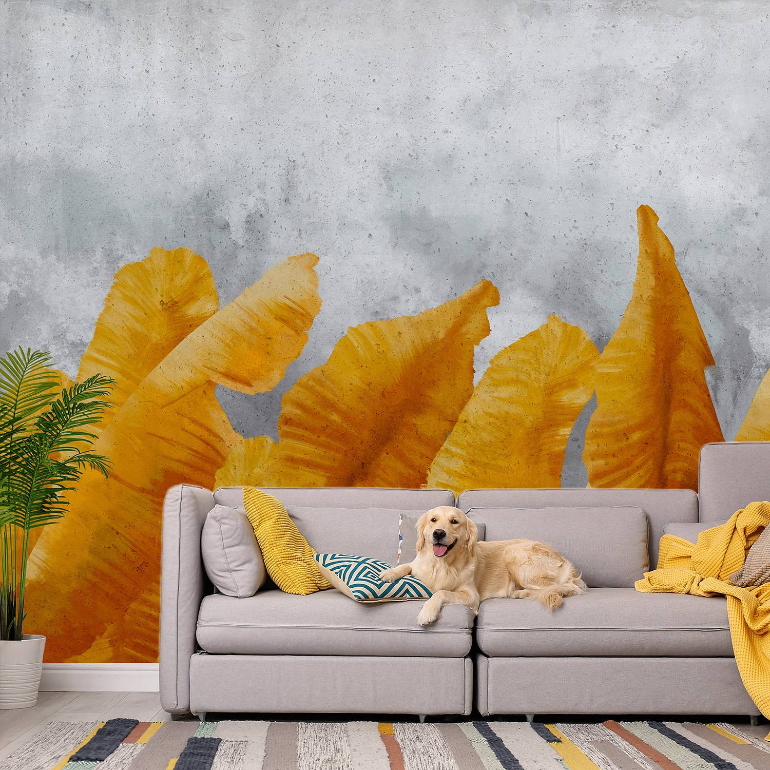 home24 Vlies-fotobehang Banana Leaves Botanisch Modern B: 450 cm, H: 315 cm