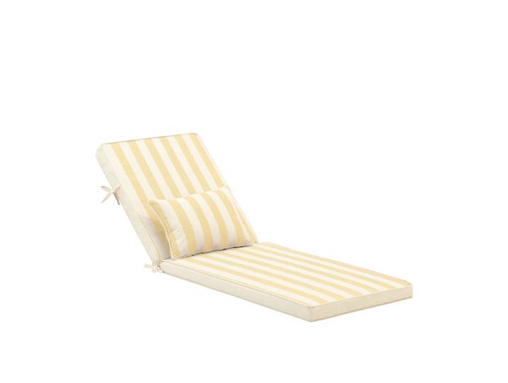 Coussin à rayures avec petit coussin pour chaise longue jaune