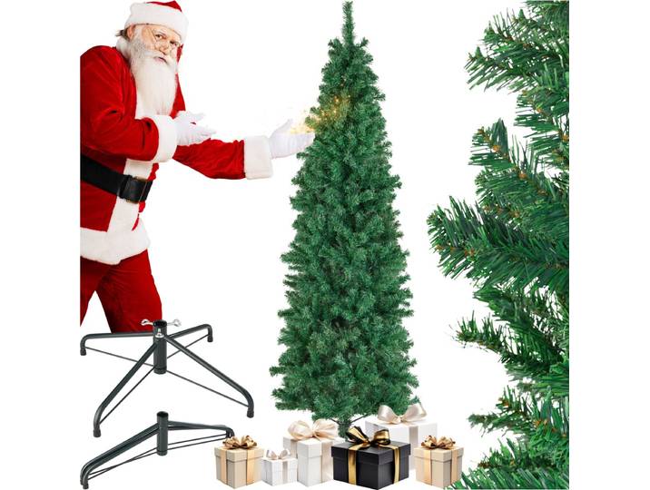 tectake® Kunstkerstboom - Levensecht met flexibele takken - Volumineus - Stabiel en eenvoudig te monteren - Kunstkerstboom als kerstversiering - 200 cm - 832 takken - groen