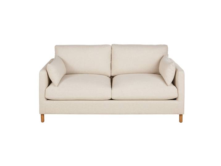 Dreiviertelsitzer-Sofa aus beigefarbenem, gewebtem Polyesterstoff