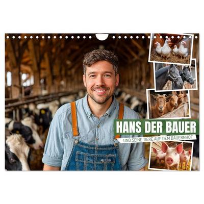 Hans der Bauer und seine Tiere auf dem Bauernhof (Wandkalender 2026 DIN A4 quer), CALVENDO Monatskalender