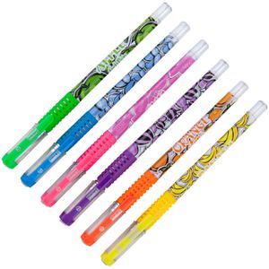 Idena Gelschreiber 512169 Freche Früchte, mit Duft, Strichbreite 0,8 mm, farbig sortiert, 6 Stück