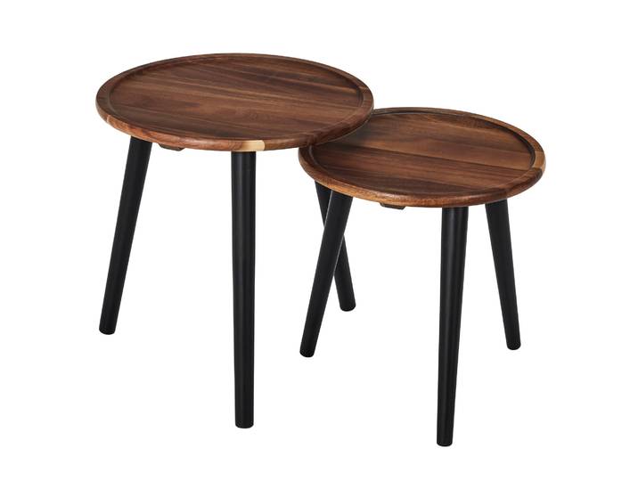 Table basse gigogne en bois - lot de 2 - Blancheporte