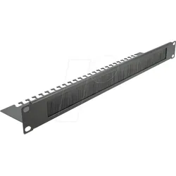 DELOCK 66484 - 19" Kabelmanagement Bürstenleiste mit Kabelabfangplatte 1 HE sch
