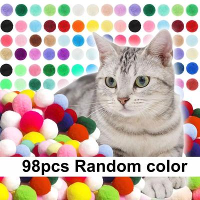 Uplift Treasures Colorful Plush Cat Toy Balls Set 98pcs 3cm Random