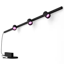 Philips Hue White & Color Ambiance Schienensystem Perifo 3er Spot RGBW multicolor Licht - inkl. Steckernetzteil - Schwarz