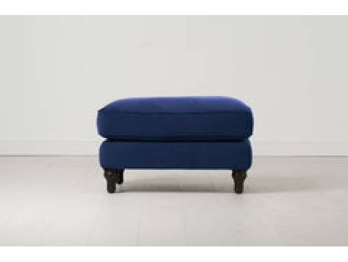 Polsterhocker Model 15, Indigoblau