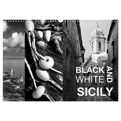 Black and White Sicily (Wall Calendar 2026 DIN A3 landscape), CALVENDO 12 Month Wall Calendar