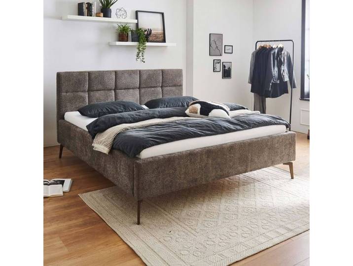 Polsterbett Bennet Komfort Microteddy 180x200 cm Braun modern