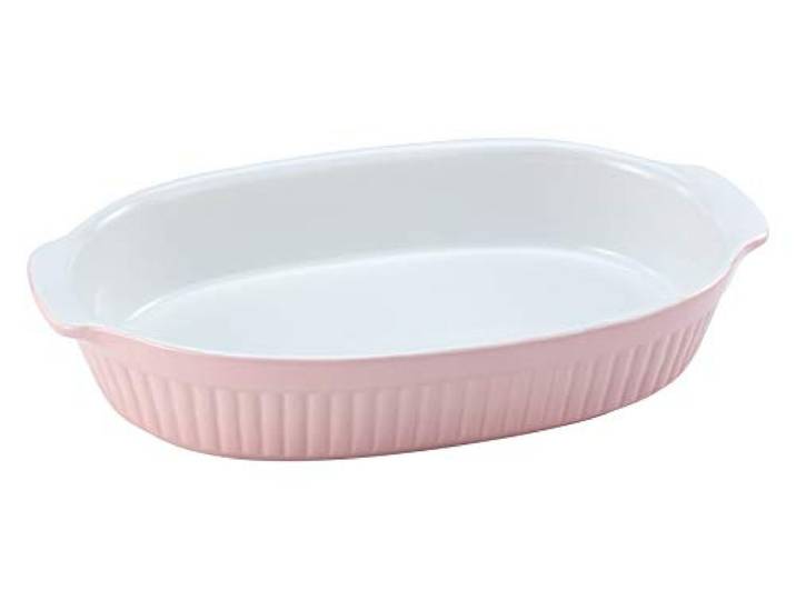 CreaTable\, 33056\, Série Classic PASTELL Cuisine\, plat à gratin ovale\, rose\, service de vaisselle\, plat à gratin 1 pièce.