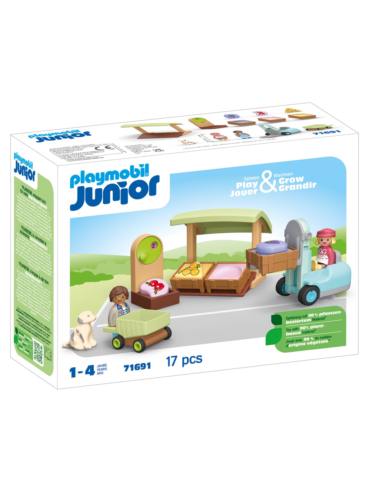 Playmobil 1.2.3 - Junior: Organic Market Stall & Forklift