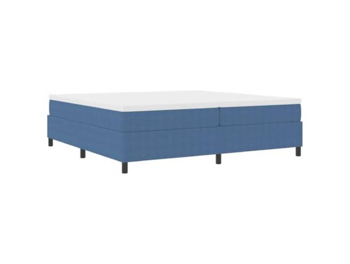 PUGYNBK Box Frühling Blau 200 x 200 cm Cordstoff Holzrahmen, Füße aus Kunststoff, Taschenfederkernmatratze, mittlere Festigkeit
