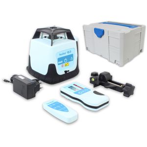 Hedue Rotationslaser R120, Q3, Set, roter 360 Grad Laser, Arbeitsbereich bis Ø 500