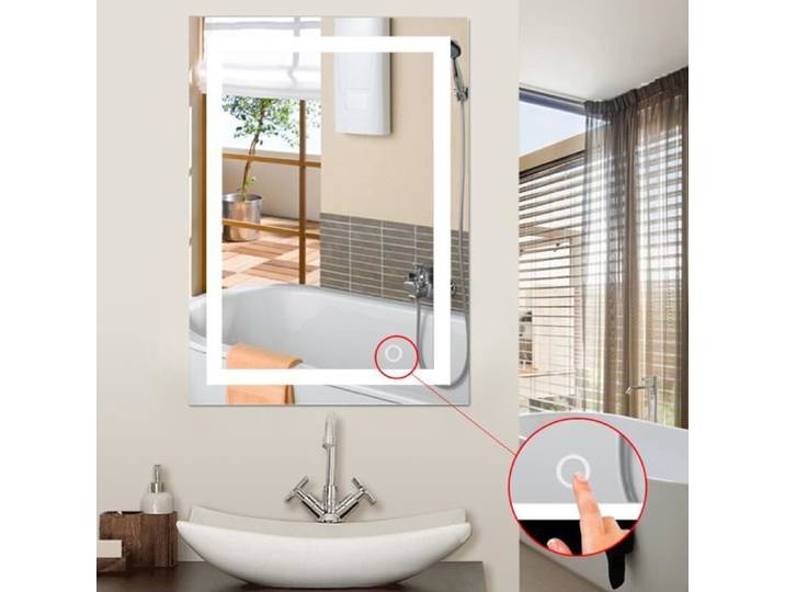 Miroir salle de bains LED éclairé - WANGLAI - 800x600mm - Blanc