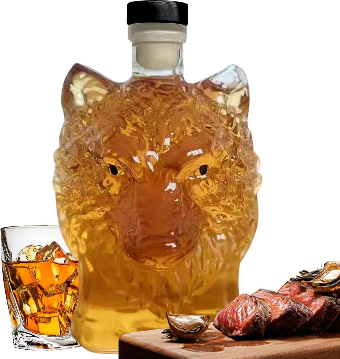 Wolfskop Design Whisky Karaf Draak Decanteer Karaf 350 ml Transparant