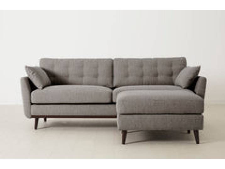 Model 10 Dreisitzer Sofa mit Hocker, Schattengrau