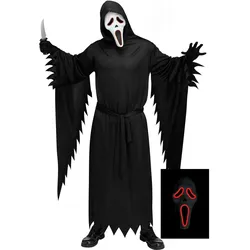 Fun World Division Scream Ghostface Kostüm mit Leuchtmaske Grösse M-L (L, M)