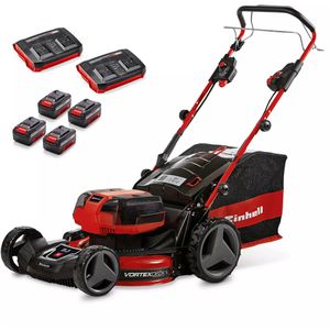 Einhell-Professional Rasenmäher GP-CM 36/47 S HW Li, Akku, 2x18V/4Ah, 4 Akkus, 2 Ladegeräte & Fangkorb 75L
