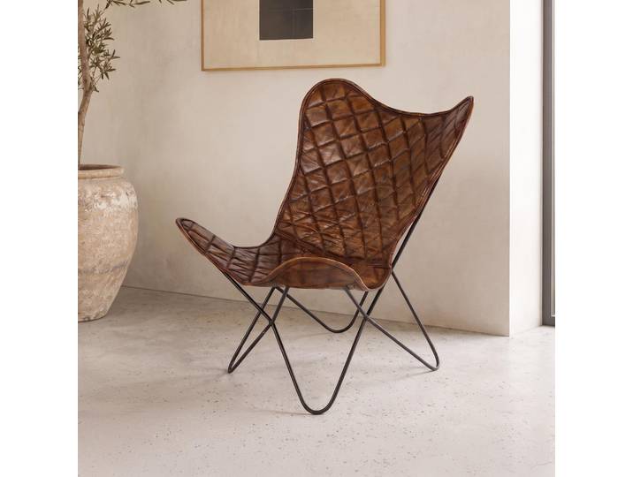 Chaise papillon en cuir - Lepidoptera