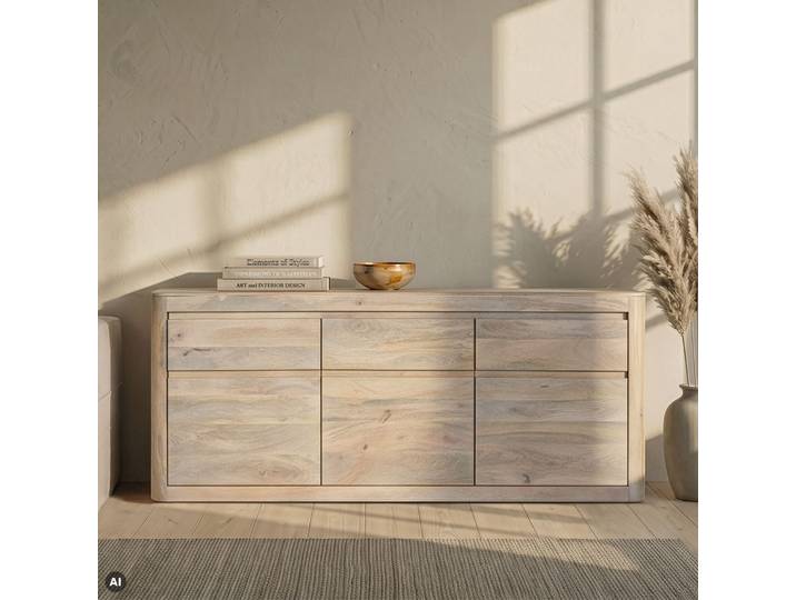 Sideboard Mango 185x40x80 weiß lackiert TORONTO #301