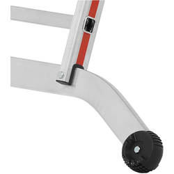 Hymer Stufenmehrzweckleiter mit Wandlaufrollen 3x9 Sprossen/Stufen