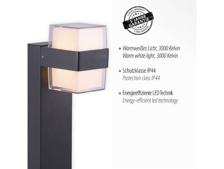 LED Gartenleuchte PAUL NEUHAUS CARA , grau (anthrazit), 2, 1 Stk., Leuchten, LED Gartenleuchte, IP44