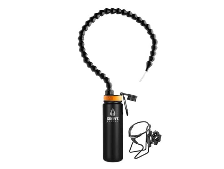 Giraffe Bottle Tower Hands Free Trinksystem, isolierte Edelstahlflasche, mit rundem Rohr montierter Flaschenhalter (Länge 76 cm)